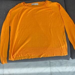 Orange Zara fine knit sweater